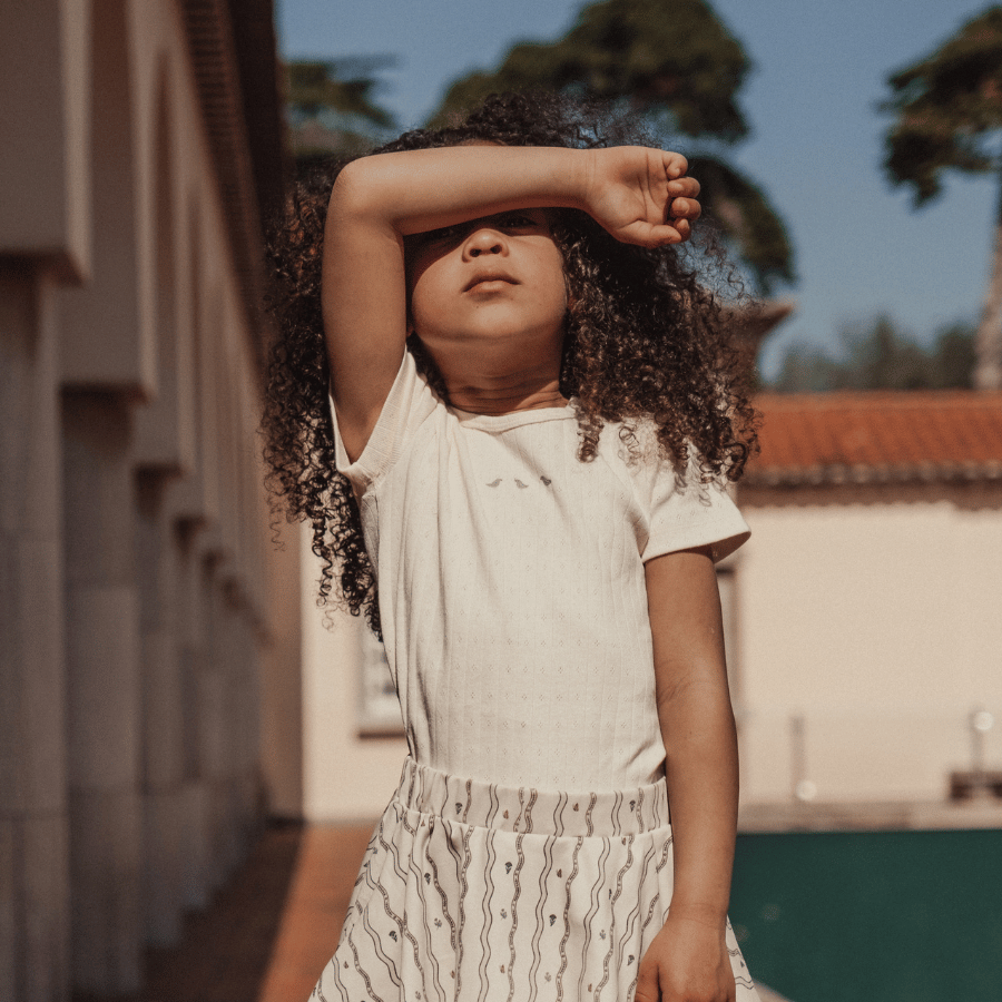 The Embroidered Short Sleeve Tee - Soft Bird