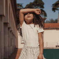 The Embroidered Short Sleeve Tee - Soft Bird