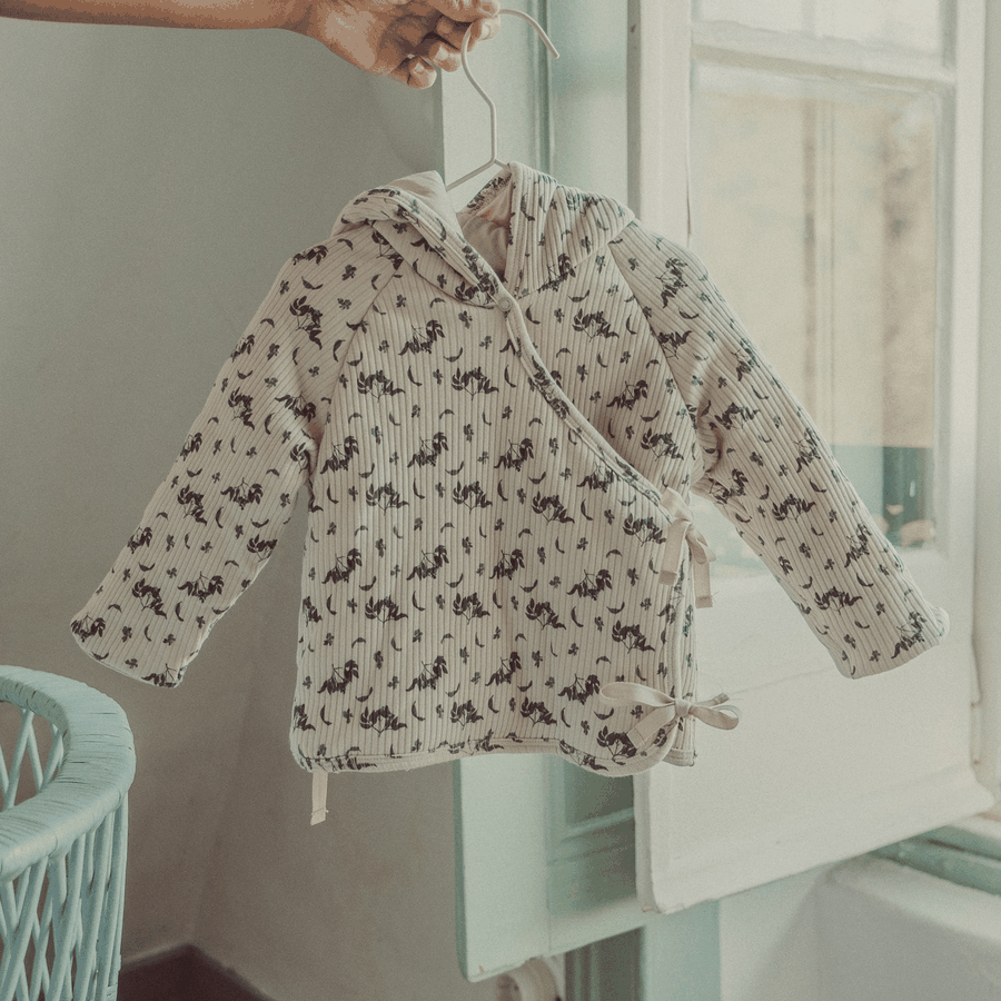 The Baby Jacket - Burgundy Vintage Leaf
