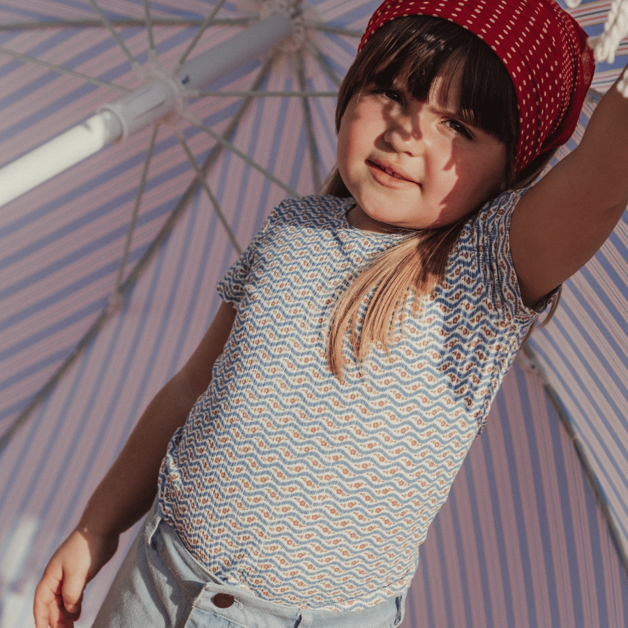 The Printed Short Sleeve Tee - Elsie Indigo