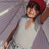 The Printed Short Sleeve Tee - Elsie Indigo