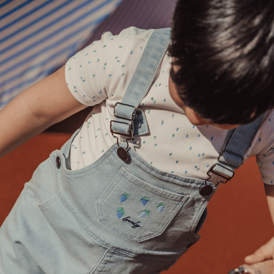 The Printed Short Sleeve Tee - Raspberry Blue