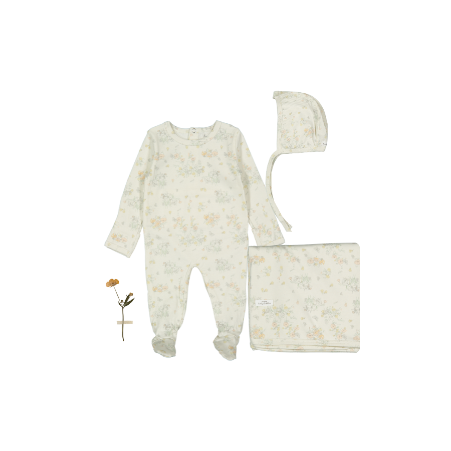 The Printed Romper + Blanket Set - Amelia