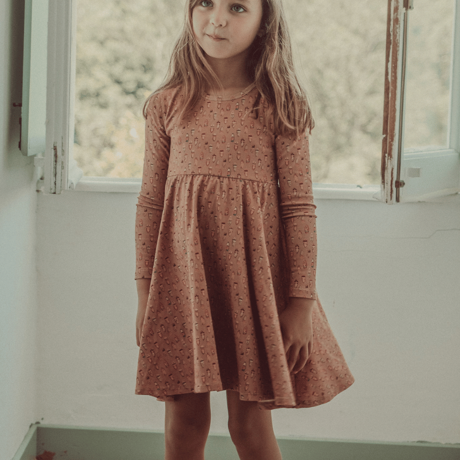 The Printed Long Sleeve Dress - Dutch Shoes