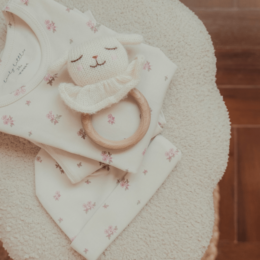The Printed Romper + Bonnet Set - Azelea