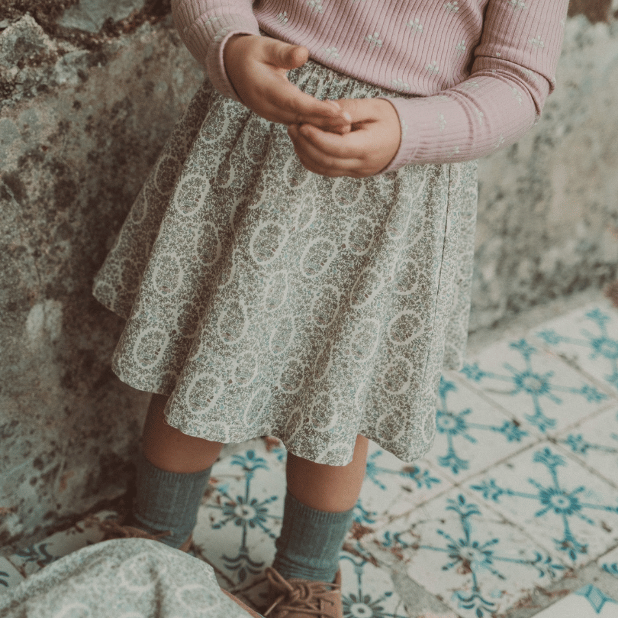 The Corduroy Skirt - Lila Floral