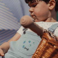 The Denim Short Overall - Raspberry Blue