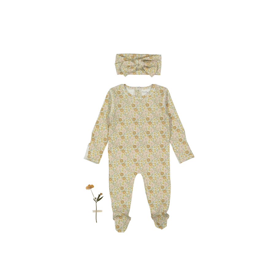 The Printed Romper + Headband Set - Meadow