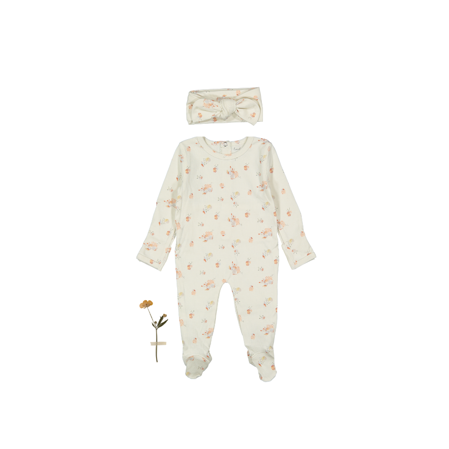 The Printed Romper + Headband Set - Seashell