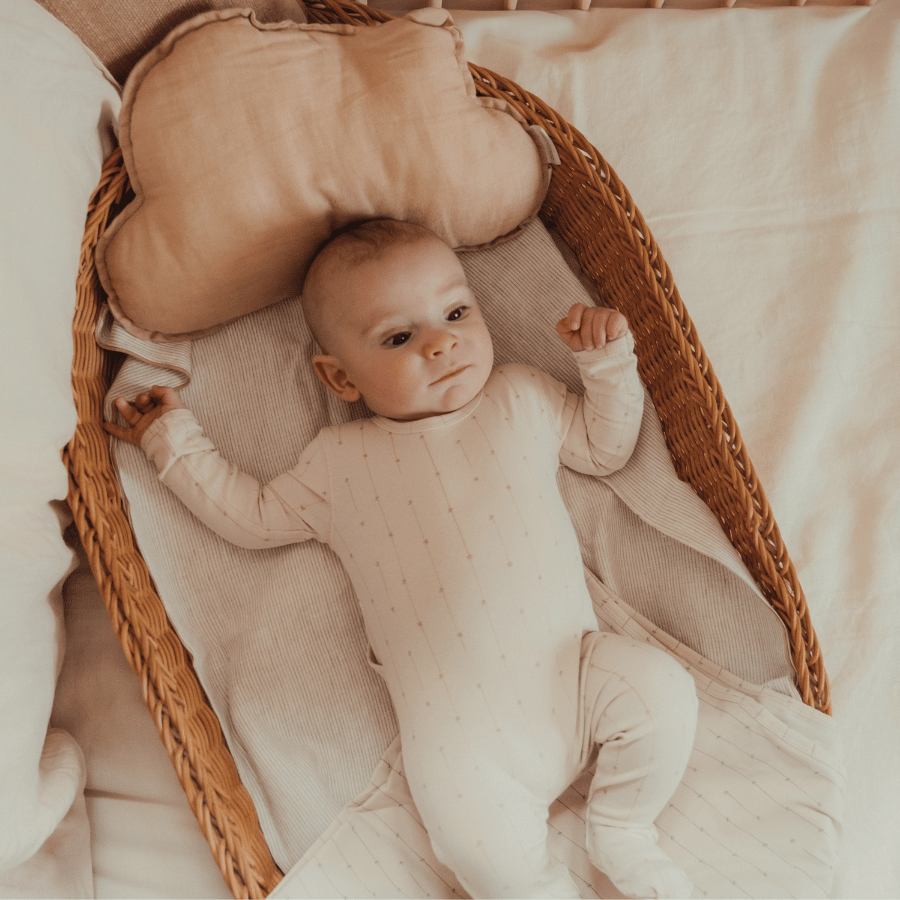 The Printed Romper + Bonnet + Blanket Set - Emery Peach