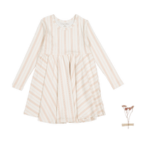 The Printed Long Sleeve Dress - Rose Stripe