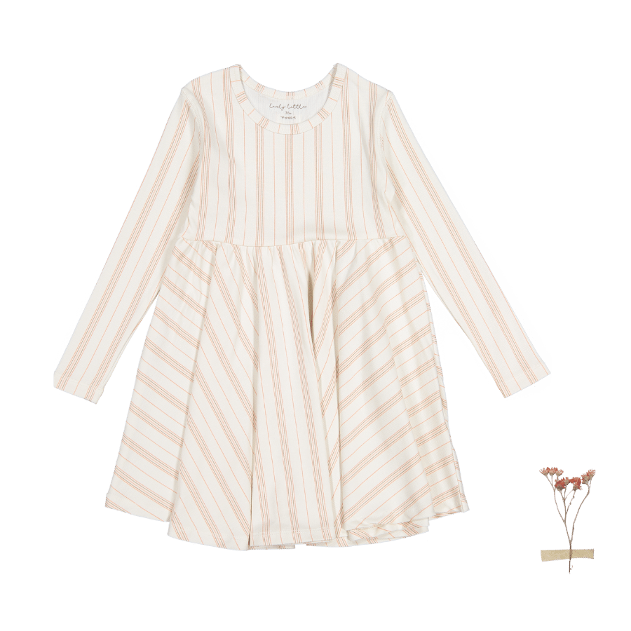 The Printed Long Sleeve Dress - Rose Stripe