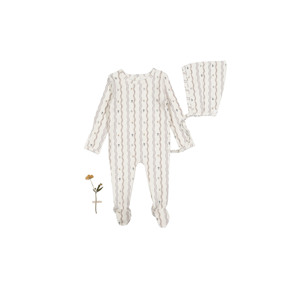 The Printed Romper + Pixie Bonnet Set - Meri Flora