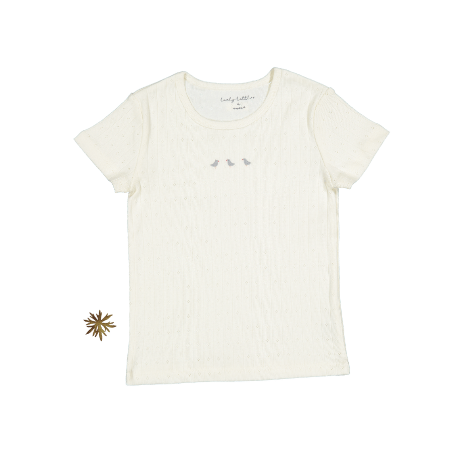 The Embroidered Short Sleeve Tee - Soft Bird