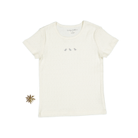 The Embroidered Short Sleeve Tee - Soft Bird