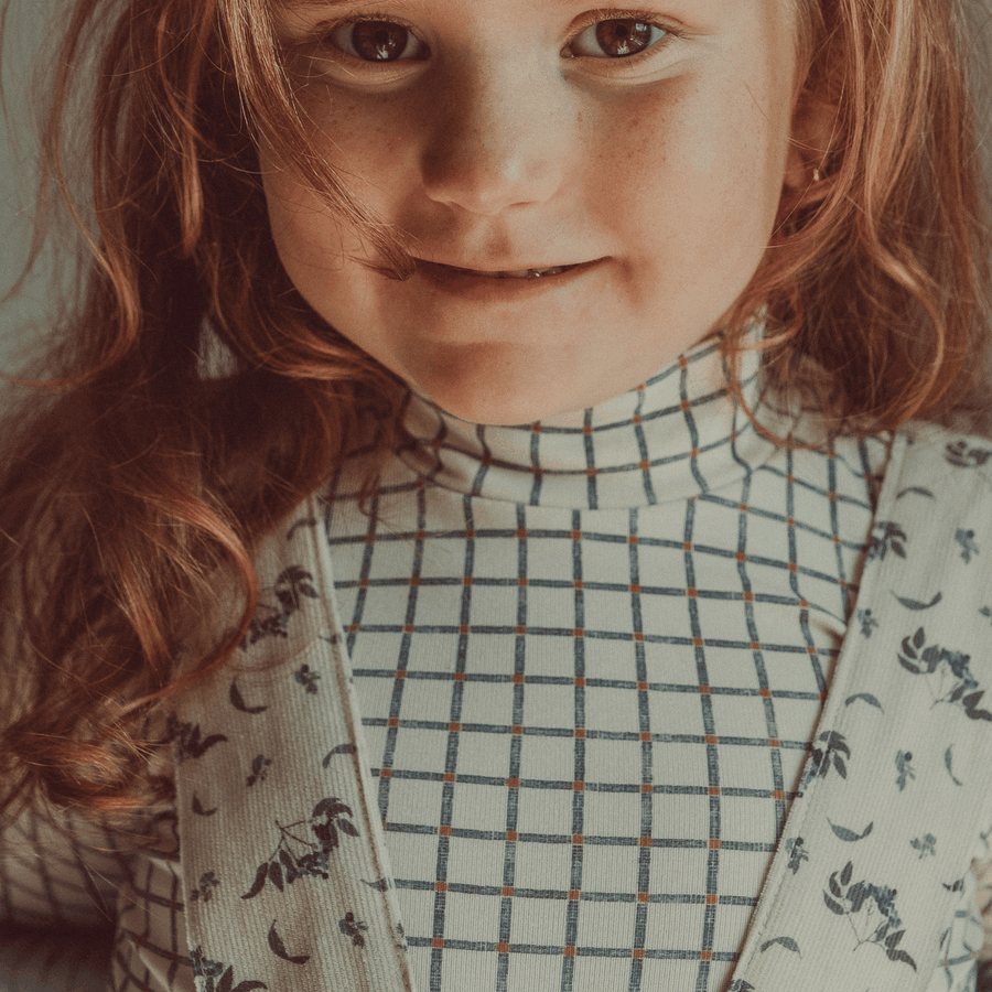 The Printed Turtleneck - White Checkered