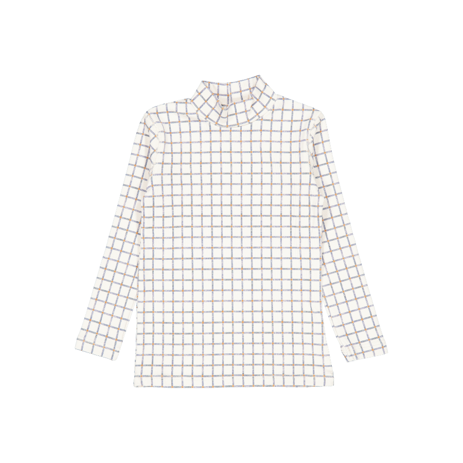 The Printed Turtleneck - White Checkered