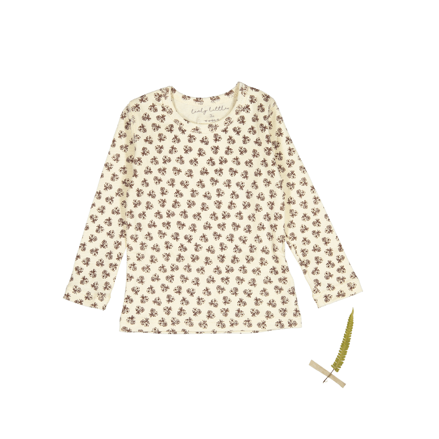 The Printed Long Sleeve Tee -  Neutral Floral