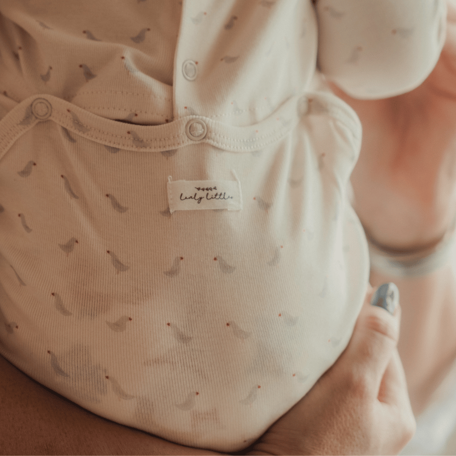 The Printed Romper - Soft Bird