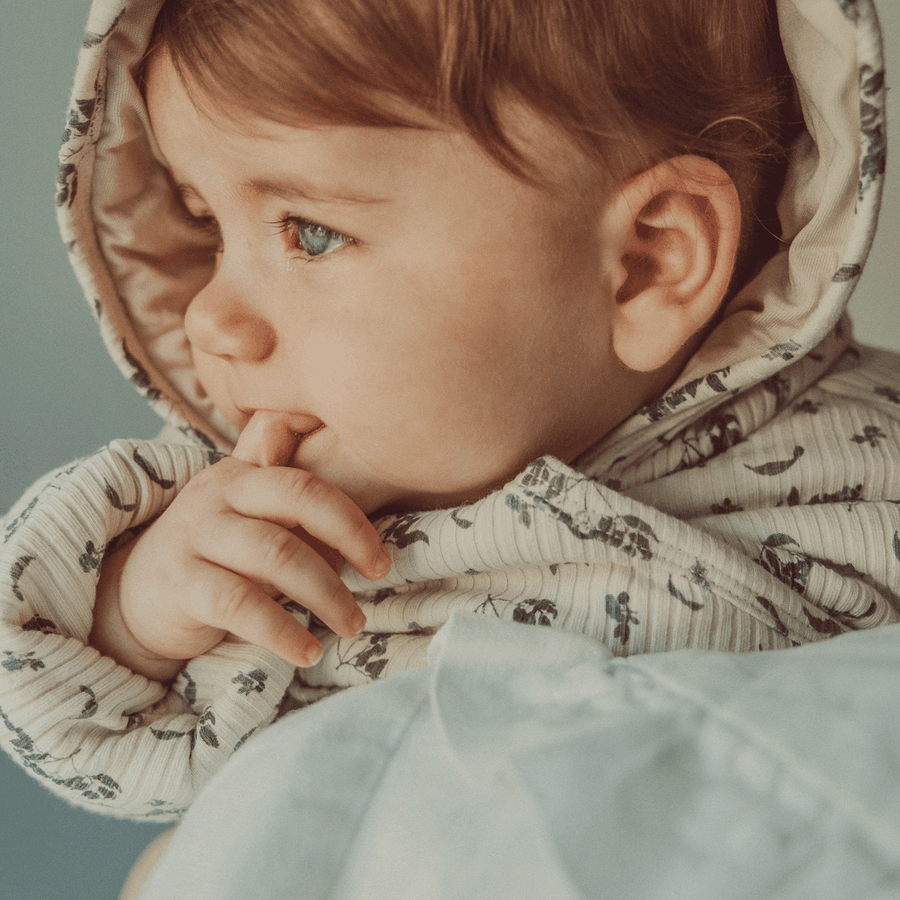 The Baby Jacket - Blue Vintage Leaf