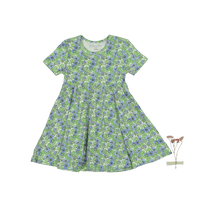 The Printed Short Sleeve Dress - Pansy