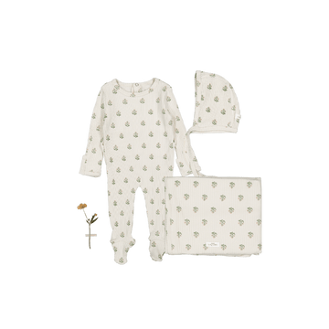 The Printed Romper + Blanket Set - Zara Pink