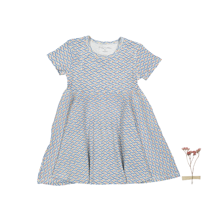 The Printed Short Sleeve Dress - Elsie Indigo
