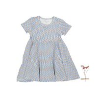 The Printed Short Sleeve Dress - Elsie Indigo