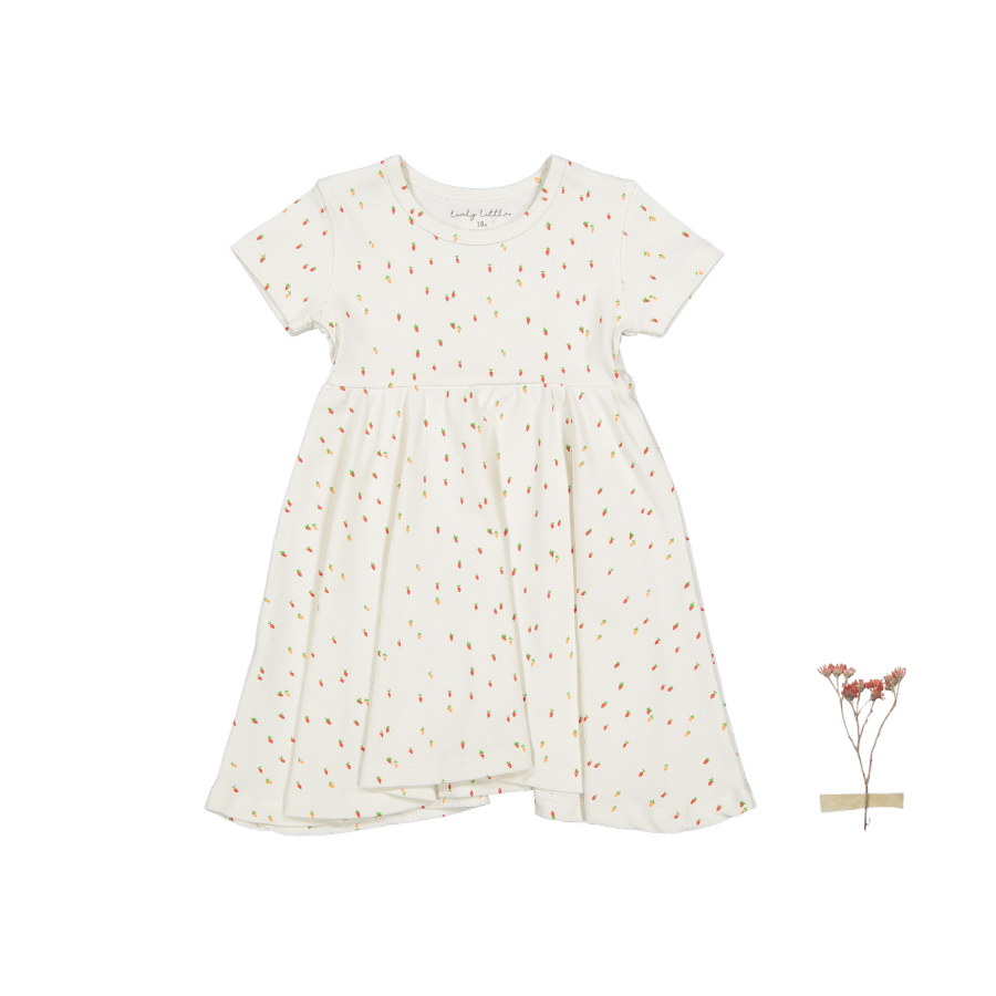 The Printed Short Sleeve Dress - Raspberry Red