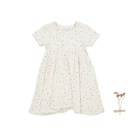 The Printed Short Sleeve Dress - Raspberry Red