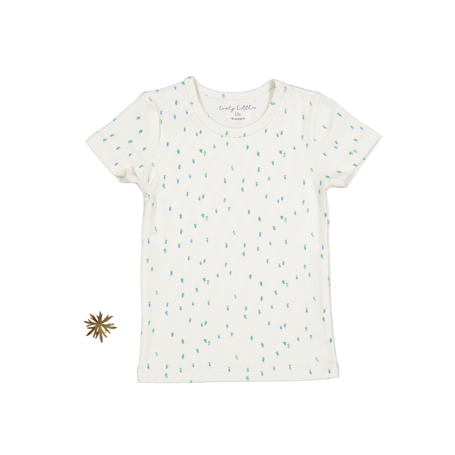 The Printed Short Sleeve Tee - Raspberry Blue