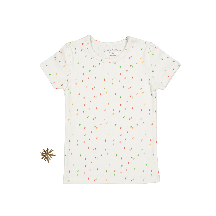 The Printed Short Sleeve Tee - Raspberry Red