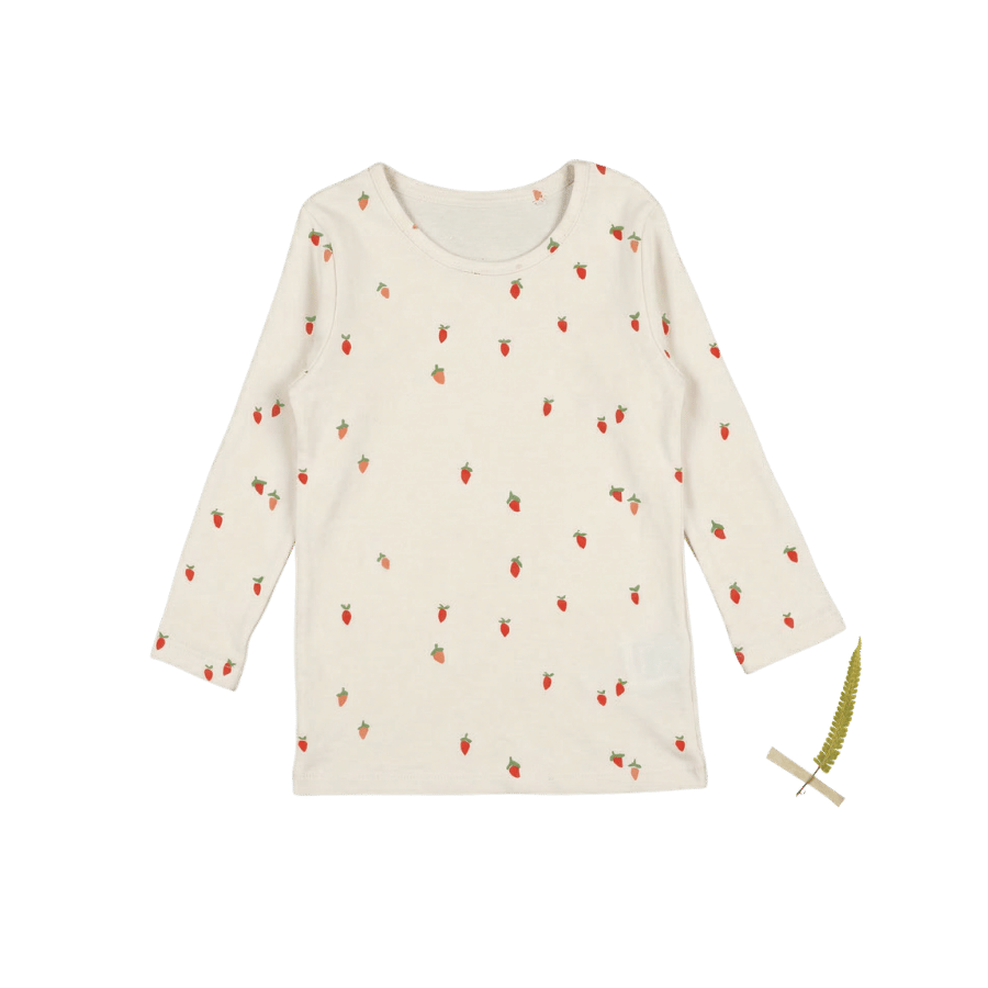 The Printed Long Sleeve Tee - Raspberry Red