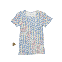 The Printed Short Sleeve Tee - Elsie Indigo