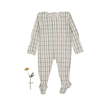 The Printed Romper - Sage Check