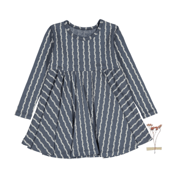The Printed Long Sleeve Dress -  Linear Stem