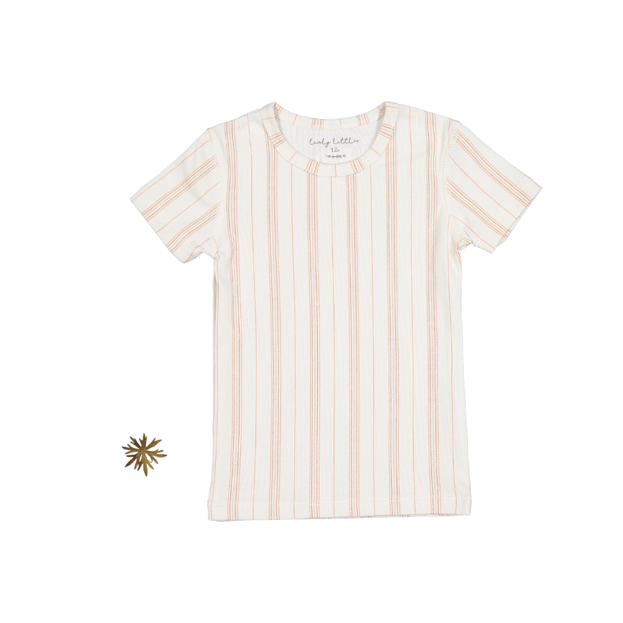 The Printed Short Sleeve Tee - Rose Stripe