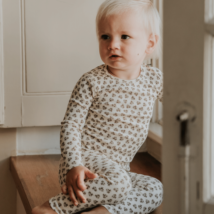 The Printed Long Sleeve Tee - Neutral Floral – Lovely Littles