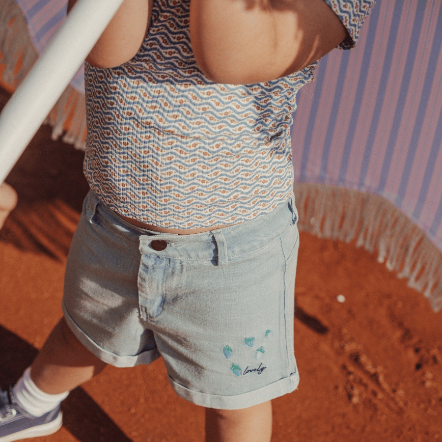 The Denim Short - Raspberry Blue