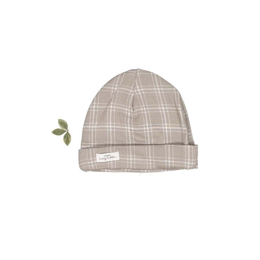 The Printed Hat -  Taupe Check