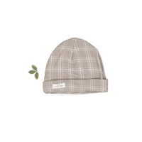 The Printed Hat -  Taupe Check