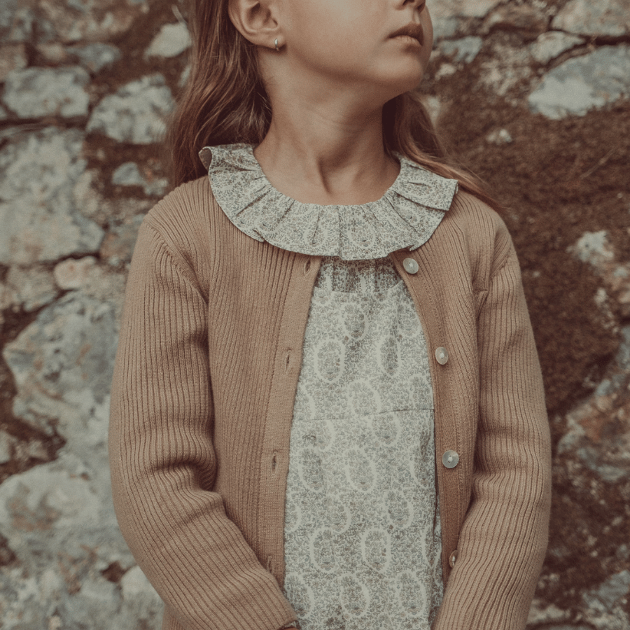 The Ribbed Cardigan - Golden