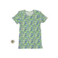 The Printed Short Sleeve Tee - Pansy