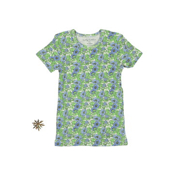 The Printed Short Sleeve Tee - Pansy