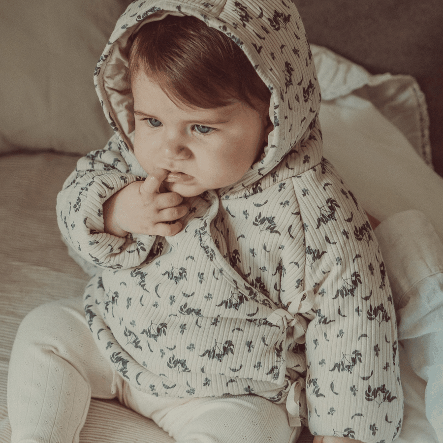 The Baby Jacket - Burgundy Vintage Leaf