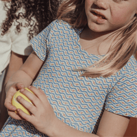 The Printed Short Sleeve Dress - Elsie Indigo