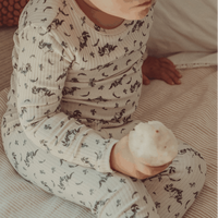 The Printed Romper - Blue Vintage Leaf