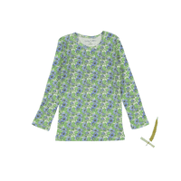 The Printed Long Sleeve Tee - Pansy