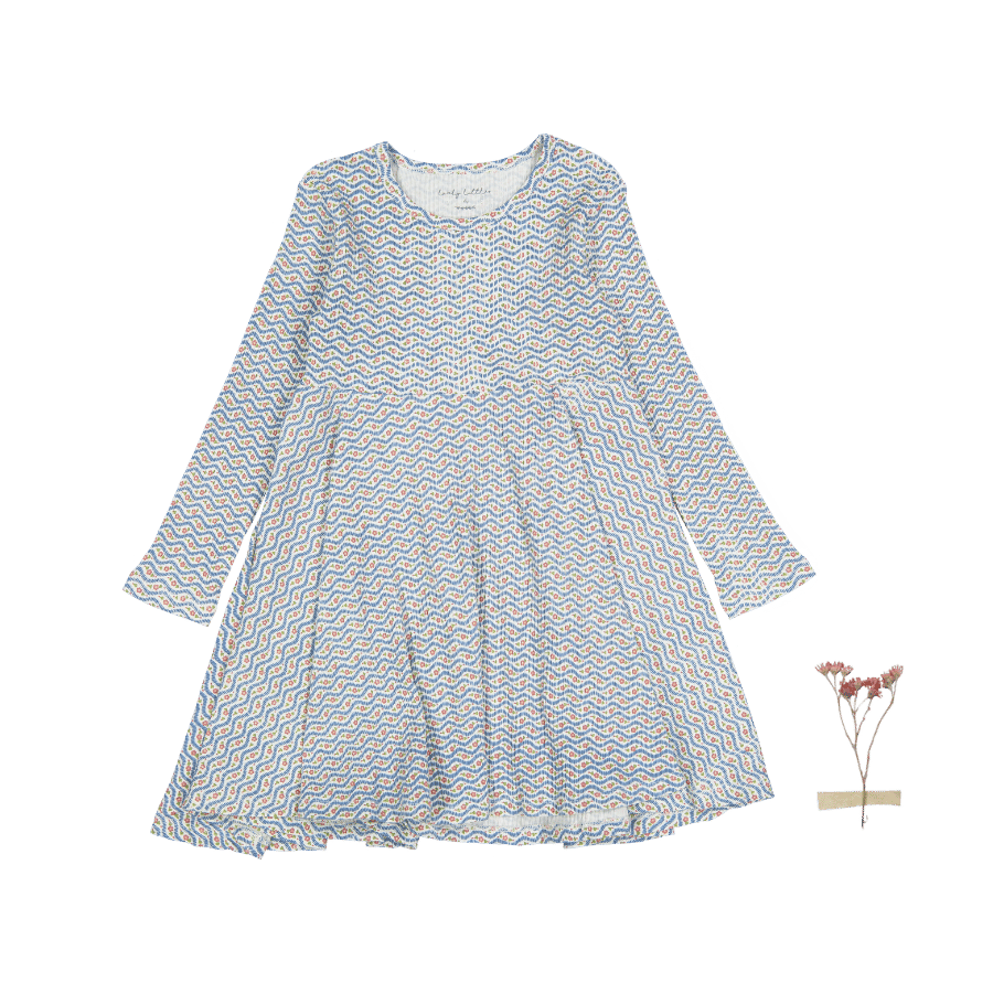 The Printed Long Sleeve Dress - Elsie Indigo