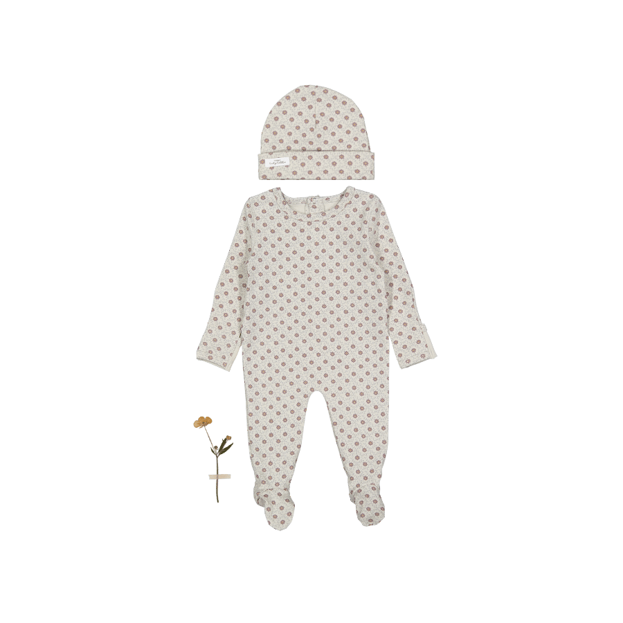 The Printed Romper + Hat Set - Emma Mauve